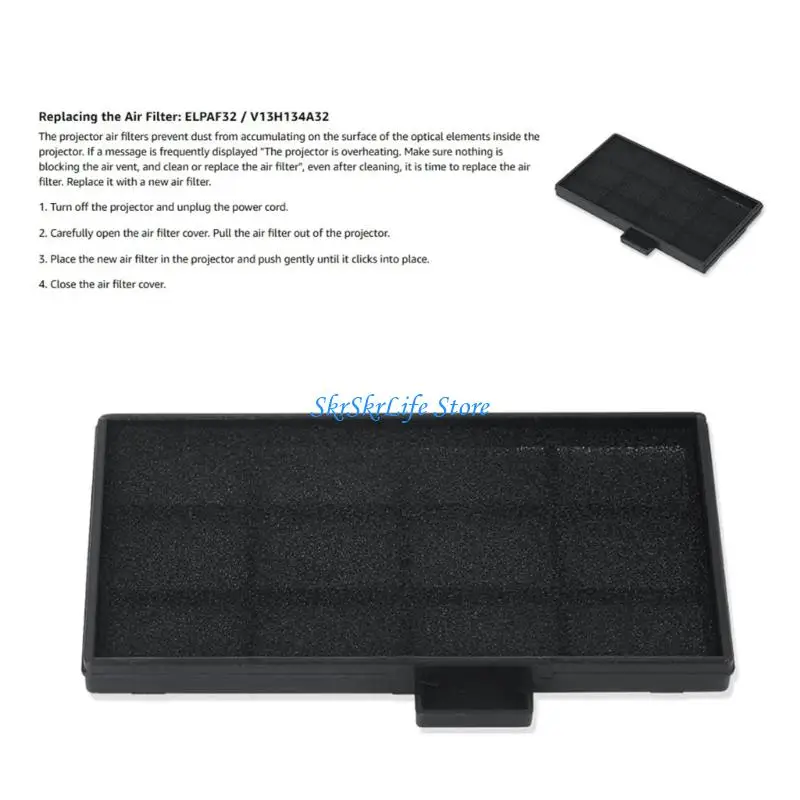 E65E Equipment Care Replacement Filter Screen with ABS Frame and Pull Handle for Daily Meeting Use, Home, and Teaching