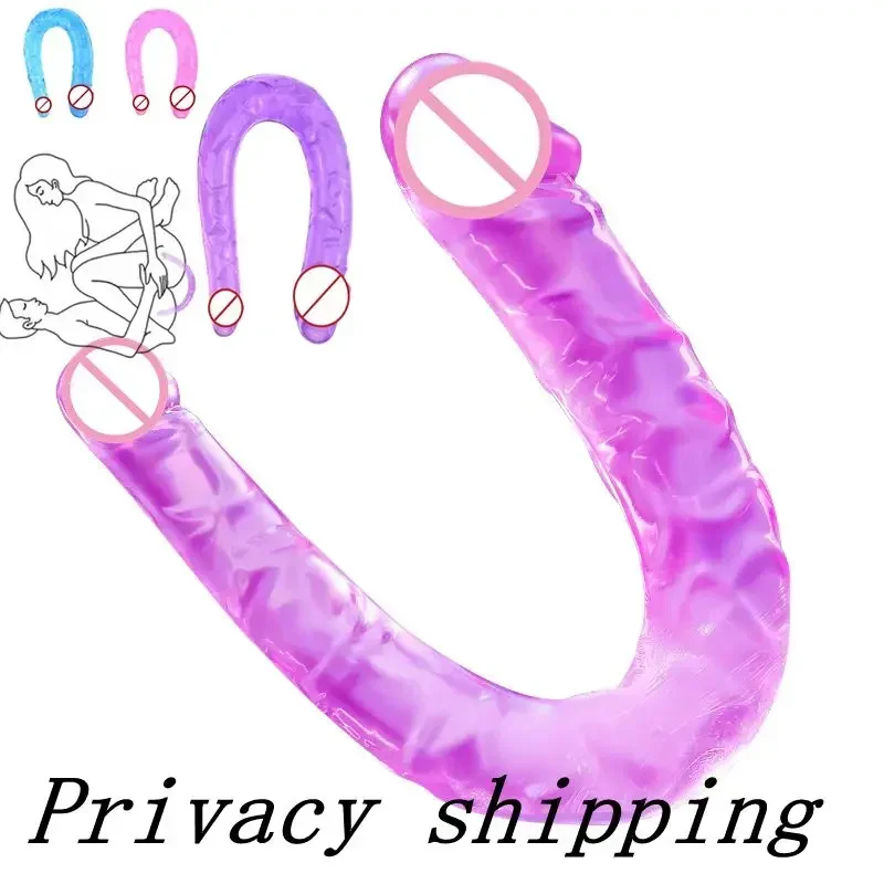 Akcesoria erotyczne Zabawka erotyczna Podwójne realistyczne dildo Elastyczne dildo typu jelly Penis Kutas Analny korek do odbytu Masażer Stymulacja punktu G