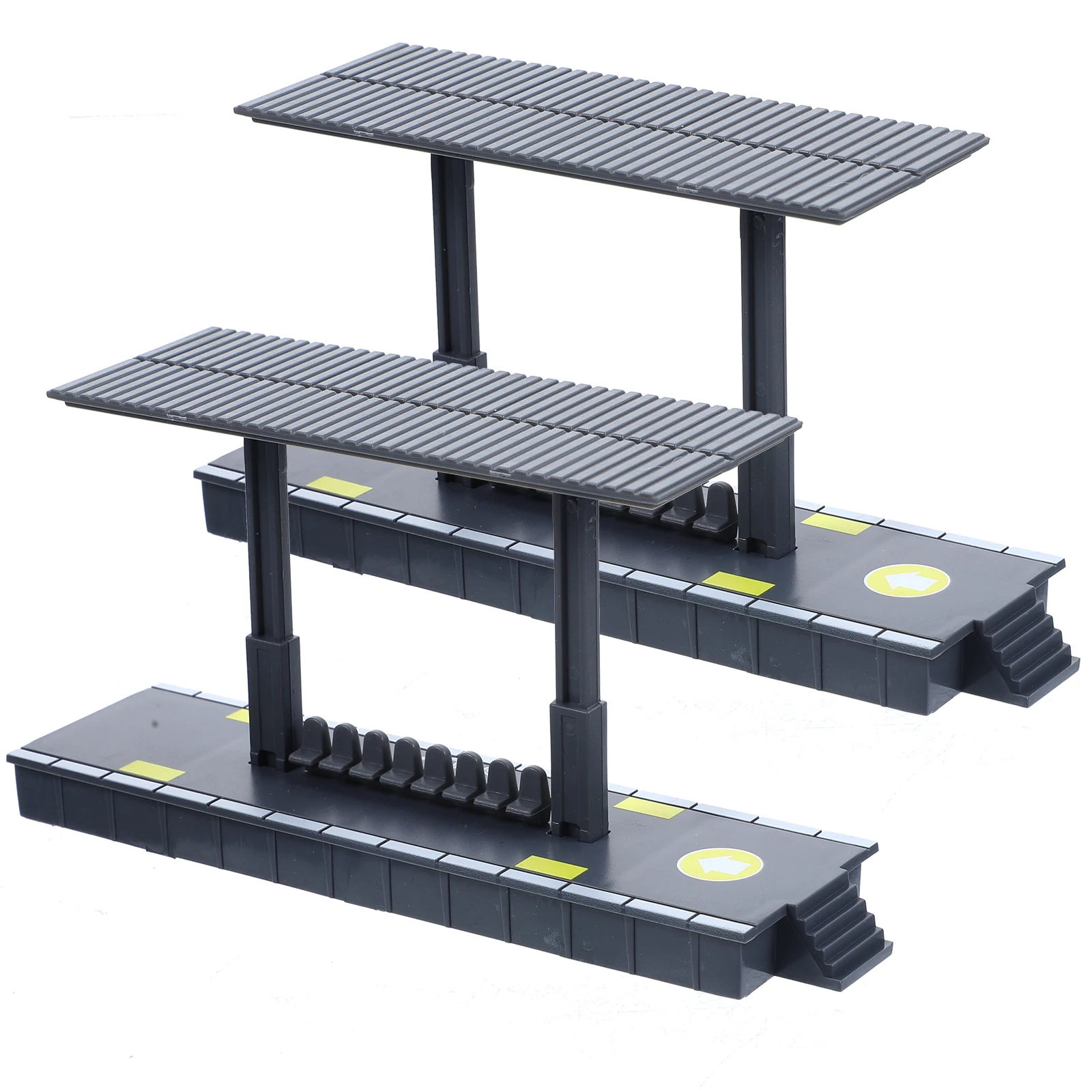 

2pcs Platform Plastic Railway Station Pretend Play Decorative Train Platform Diy Building Blocks Game For Kids Simulation