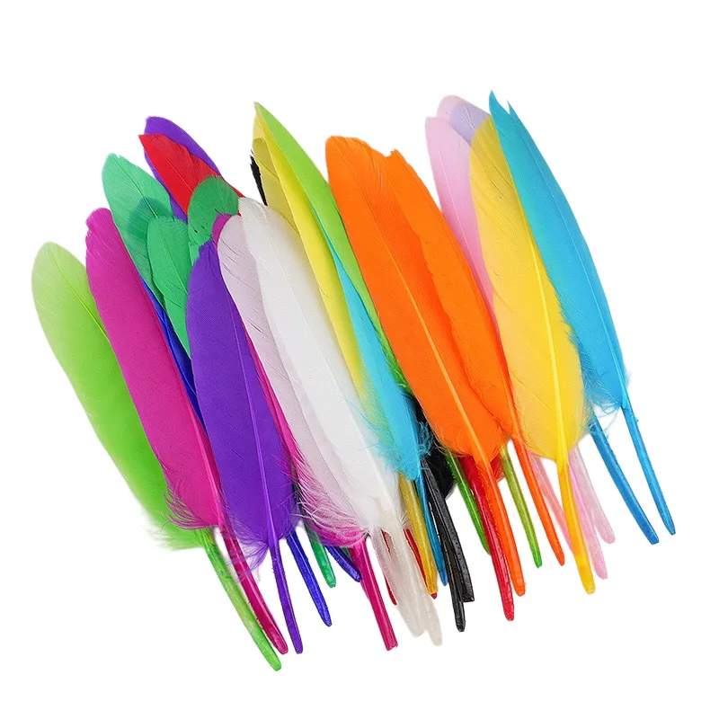 Wholesale 10-15cm/4-6inch Mixed Color Goose Feathers Bulk Plumes DIY Wedding Party Hat Costume Photography Sewing Craft Decor