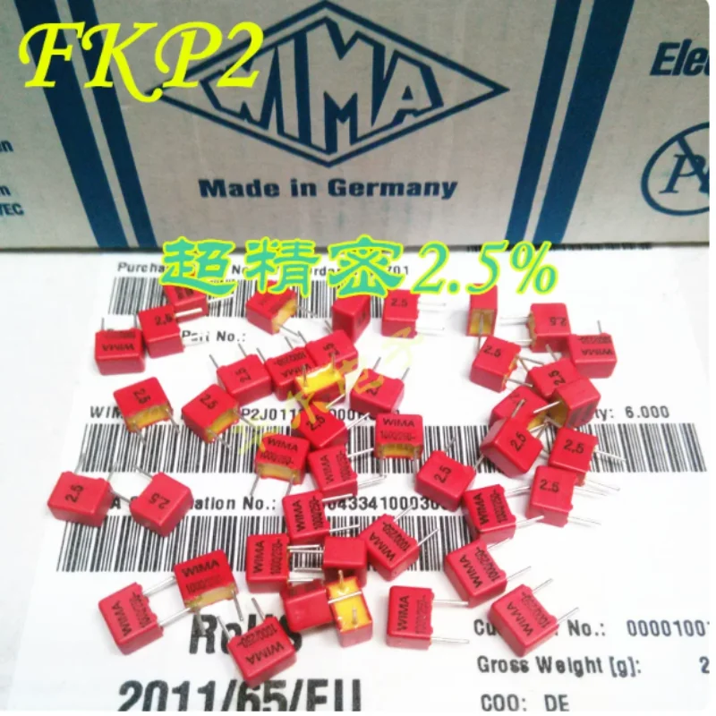 5pcs-100pcs Original genuine German WIMA 1000PF/102/100V 63V high-precision 2.5% WIMA capacitor