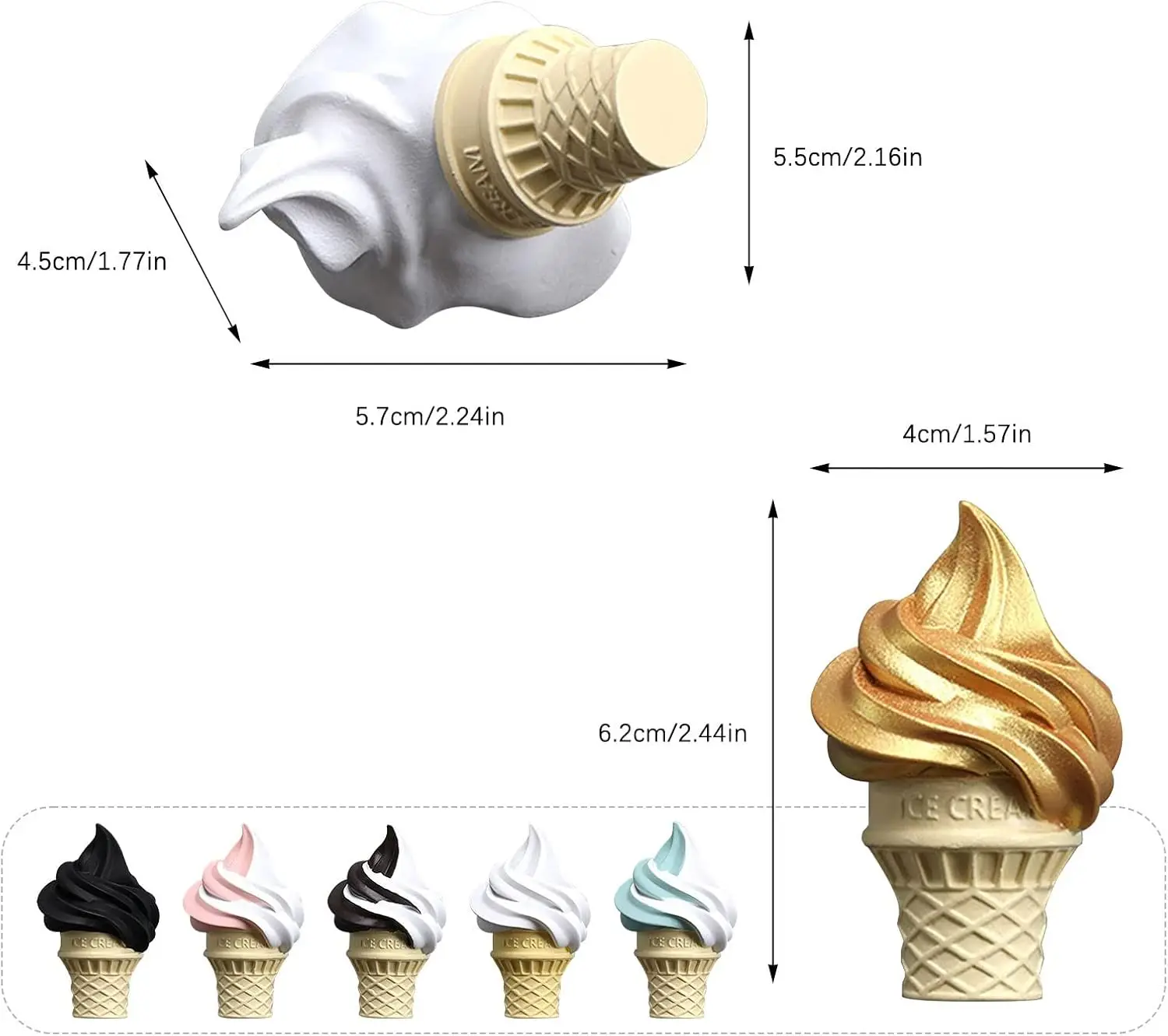 1/3/7 Pcs Colorful Ice Cream Fridge Magnets – Cartoon Kitchen Decor, Fun Magnetic Accessories & Creative Christmas Gift