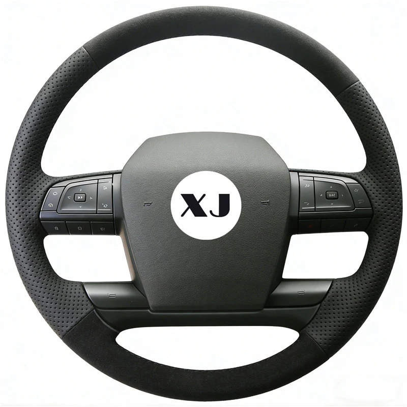 

Custom AFC Suede and Nappa Leather Car Steering Wheel Cover for Volvo VNL VNR FM FH 2017-2025 Interior Accessories Car-styling