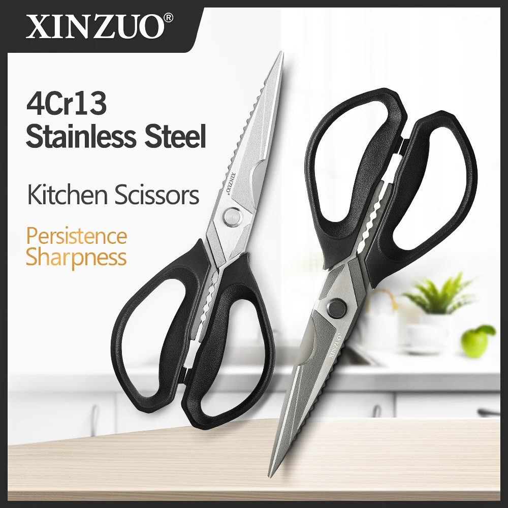 

2025 New Arrival XINZUO Forged Kitchen Scissors Stainless Steel All-in-One Household Poultry & Meat Sharp Blade & Non-Slip Grip