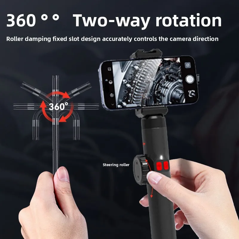 

J108 Вращающийся на 360 градусов промышленный бороскоп для авторемонта, устойчивый к высоким температурам