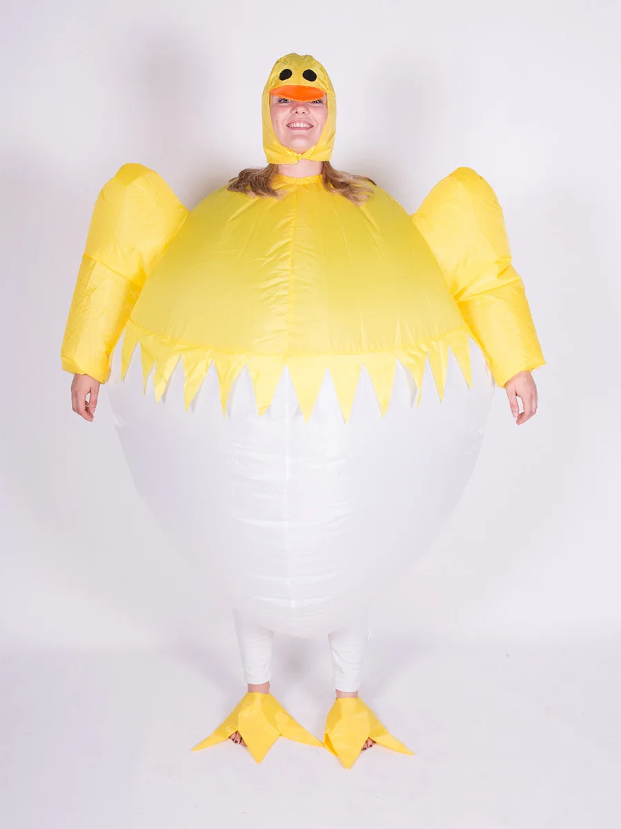 JYZCOS Inflatable Rooster Cock Costume Adult Chicken Halloween Animal Yellow Rooster Cosplay Dress