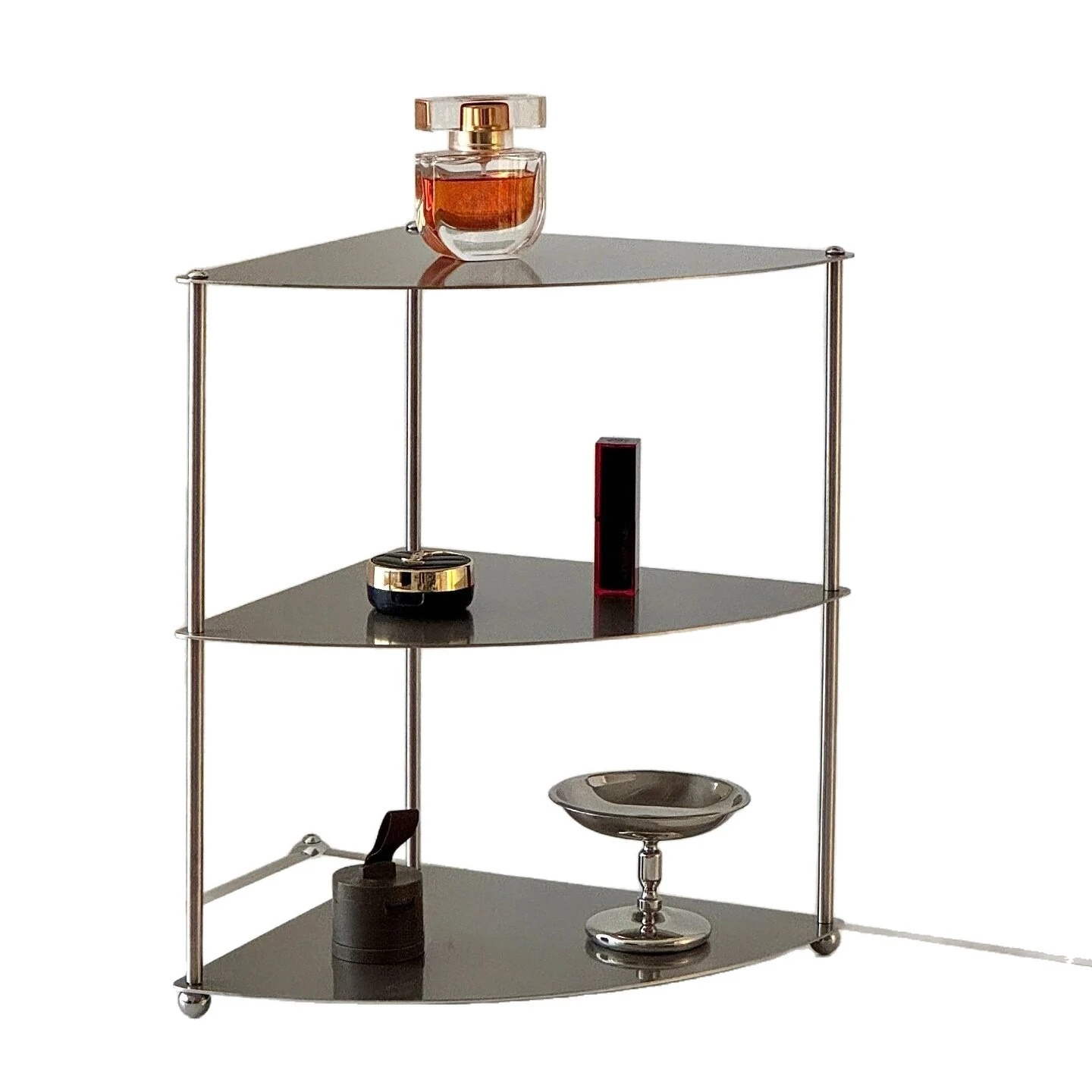 Industrial wind brushed stainless steel rack ornament display, storage rack, porch cabinet, bookshelf, multi-layer storage