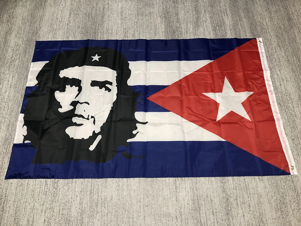 cuba revolution hero EI CHE Ernesto Guevara Flag 90x150cm Cuba flag double penetration polyester hanging banner for decoration