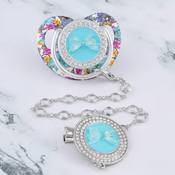 Luxury Baby Corwn Pacifier Clip For Baby Shower Gift BPA Free Silicone Pacifier Gold Bling Newborn Dummy Soother Chupetes