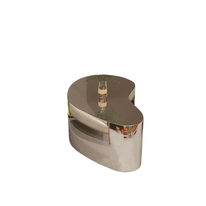 for Light Luxury Stainless Steel Mango Shaped Coffee Table Modern Creative Fashionable Living Room Hotel Sales Department