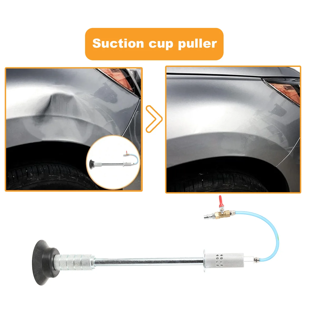 Extrator pneumático de amassados de ar, kit de ferramentas para reparo de amassados de carro, martelo deslizante, ferramentas de alta eficiência, ventosa para reparo de carroceria