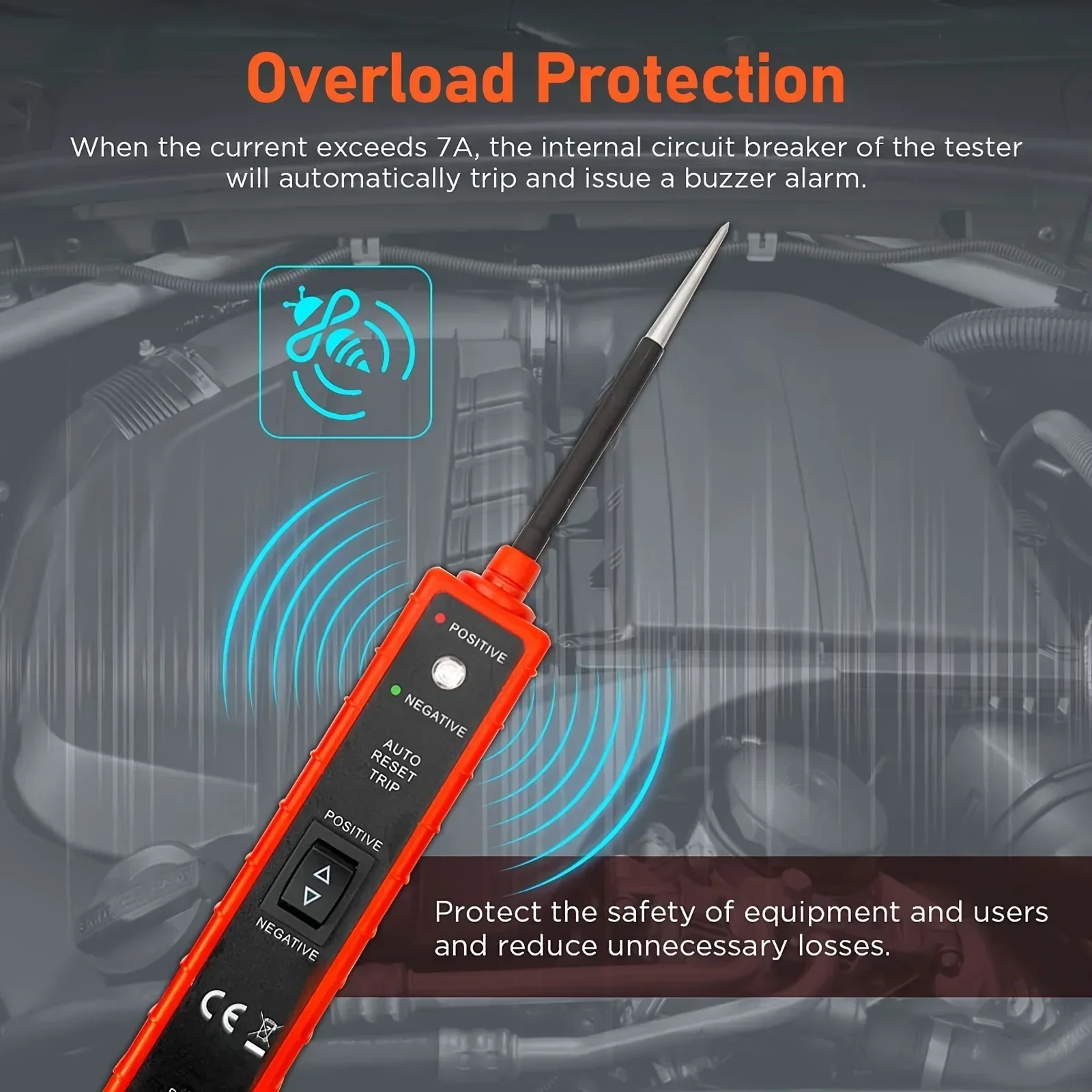 Digital Automotive Electrical Tester, 6-24V Car Power Circuit Probe, Multifunctional Electrical System Diagnosis Tool