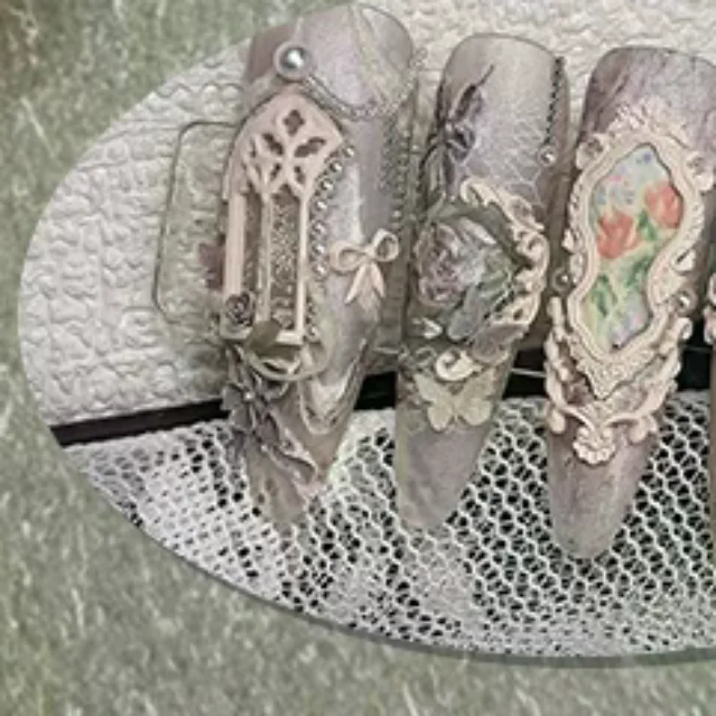 Mini cornice per foto a forma di stampo per unghie in silicone per timbratura delle unghie Unghie per unghie fai da te Design per salone di bellezza Strumento per manicure stereoscopico