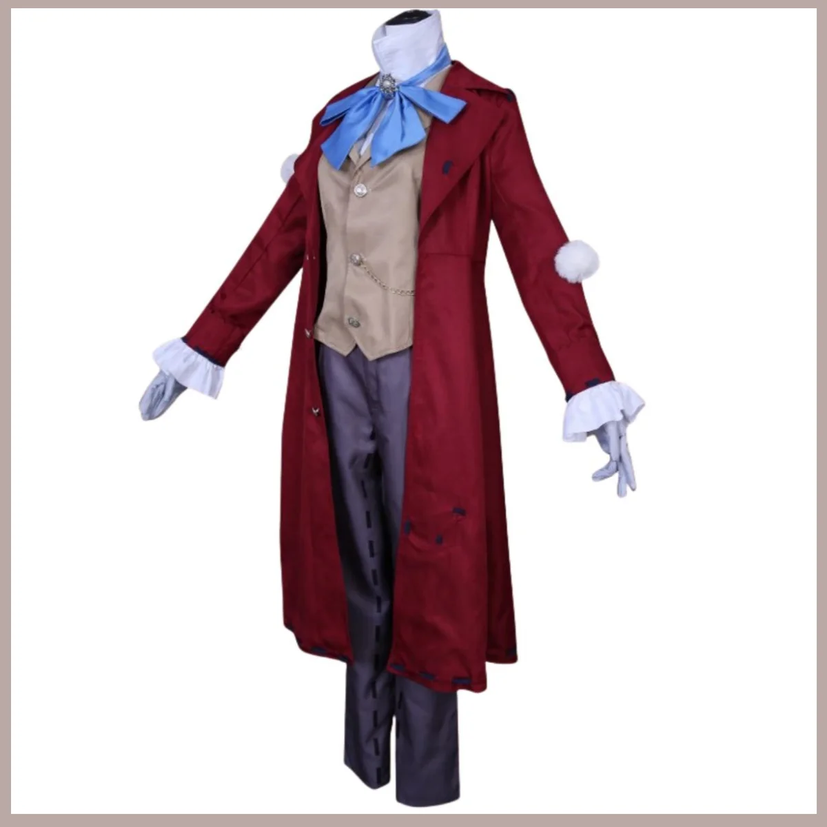 Halloween Carnaval Cosplay Traje para Homens, Fantasia de Jogo Anime, Peruca Comandante, Tailcoat, Uniforme, Casaco, Terno Identity Gamer