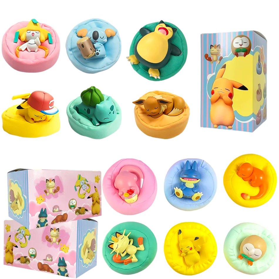 

Набор из 1-12 фигурок Покемонов в закрытой упаковке: Пикачу, серия Anime Sleep, настольные украшения, игрушки Покемон, подарки на день рождения