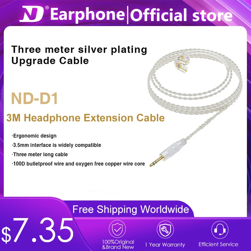 ND 3M Headphone Extension Cable 3.5MM Jack Male to Female Wired Headphones Extension Cable Speaker AUX Audio Cable For PC