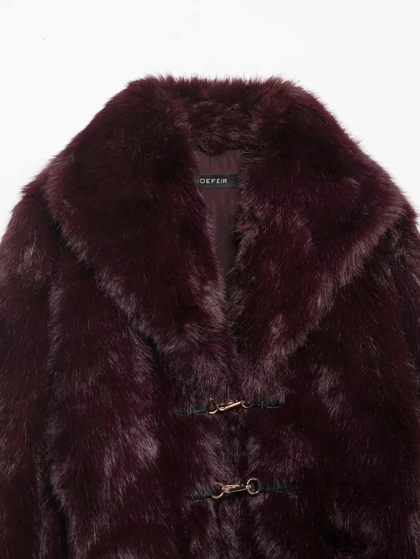 معطف كلاسيكي أنيق للسيدات من KONDALA جاكيت من الفرو الصناعي بأزرار سفلية سترة جديدة لخريف وشتاء 2025 معطف عالي الشارع للحفلات