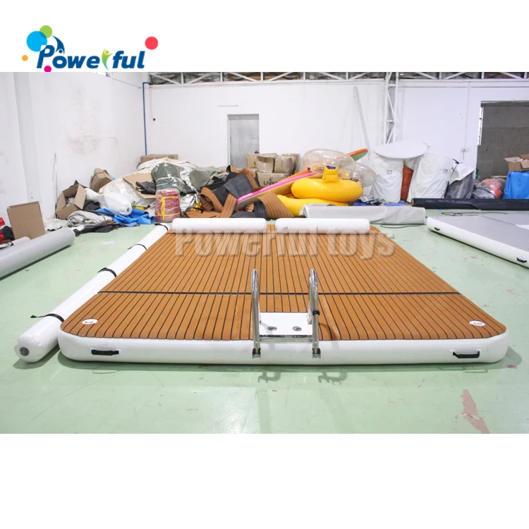 

Factory Yacht Water Island Jet Ski Dock Mat Inflatable Floating Platform Water Dock With Ladder