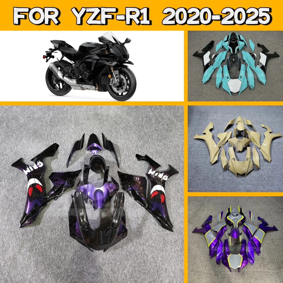 

Unique Style Fairings for 2020-2025 Yamaha YZF R1 ABS Plastic Fairing Kit Replacement Perfect Fit 20-25 YZFR1