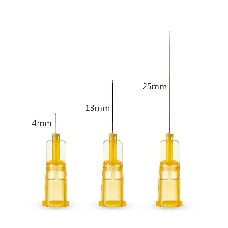 50/100 무통 작은 바늘 무통 미용 초미세 주사기, 한국 바늘 눈꺼풀 도구, 30G x 4mm , 30G x 13mm , 30G x 25mm