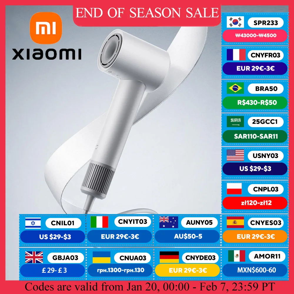 XIAOMI MIJIA H501 SE เครื่องเป่าผมความเร็วสูง 62 เมตร/วินาทีความเร็วลมไอออนลบ Hair Care 110,000 Rpm Professional แห้ง 220V รุ่น CN