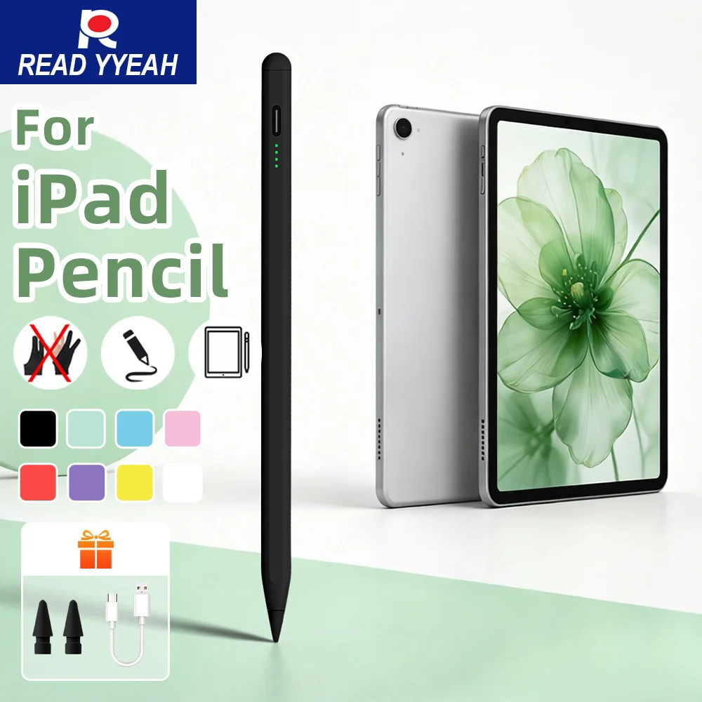 

Стилус для Apple Pencil с функцией распознавания наклона, защитой от случайных касаний ладонью и индикатором заряда, для iPad (2018-2022)