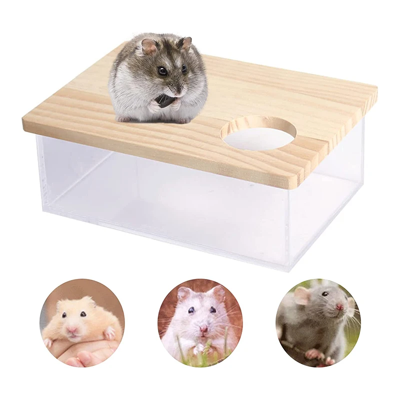 Hamster Sand Bath Shower Box Dwarf Chinchilla Sauna Room Acrylic Digging Sand Container Small Animals Bathroom Toilet for Gerbil