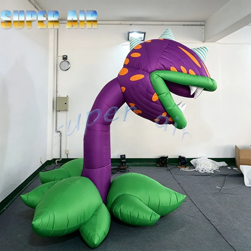 Customizable Inflatable Man-Eating Flower Model, Decor Prop for Theme Park, Kids Entertainment Outdoor Party & Mall Decoration