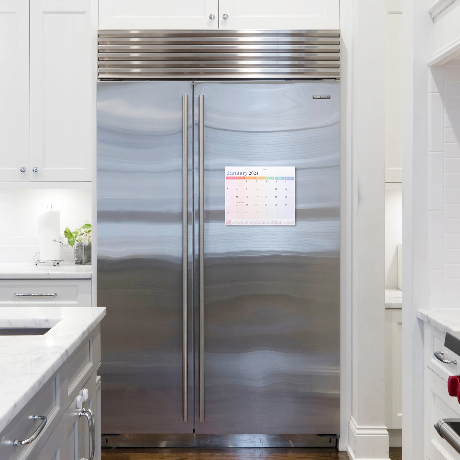 마그네틱 냉장고 월간 달력 플래너 홈 주최자 벽 일정 18개월 영어 책상 달력 밝은 색상