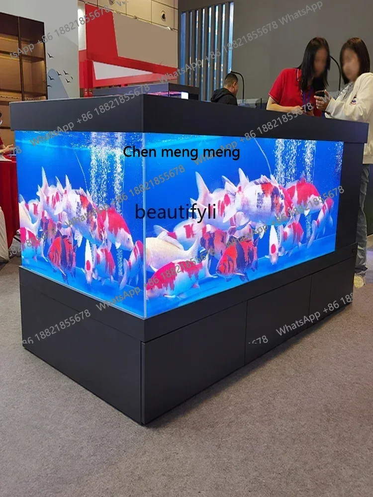 smt7486 new Koi Pond Large Super White Goldfish Bottom Filter Fish Tank Aquarium Living Room Office ss 7486