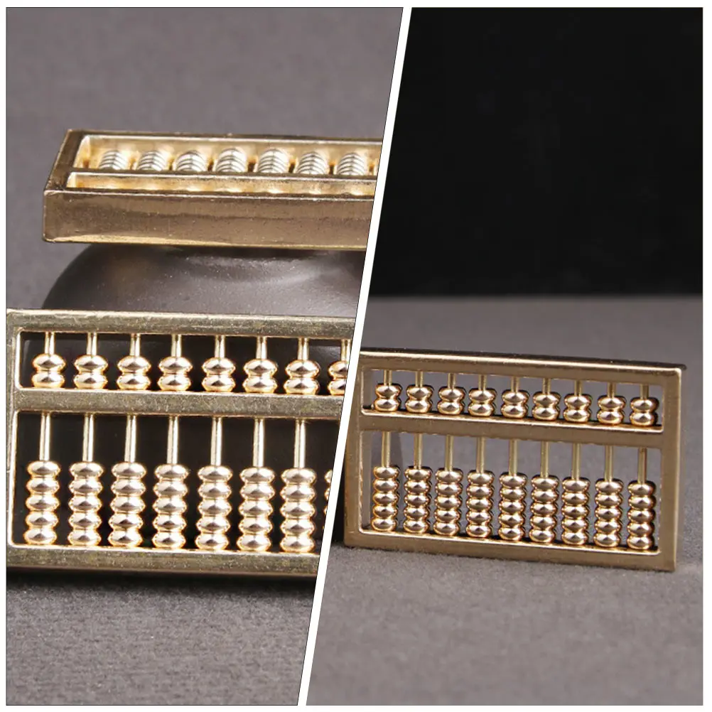 

2 Pcs Abacus Key Holder Brass Keychain Decoration Souvenir Zipper Pull Office