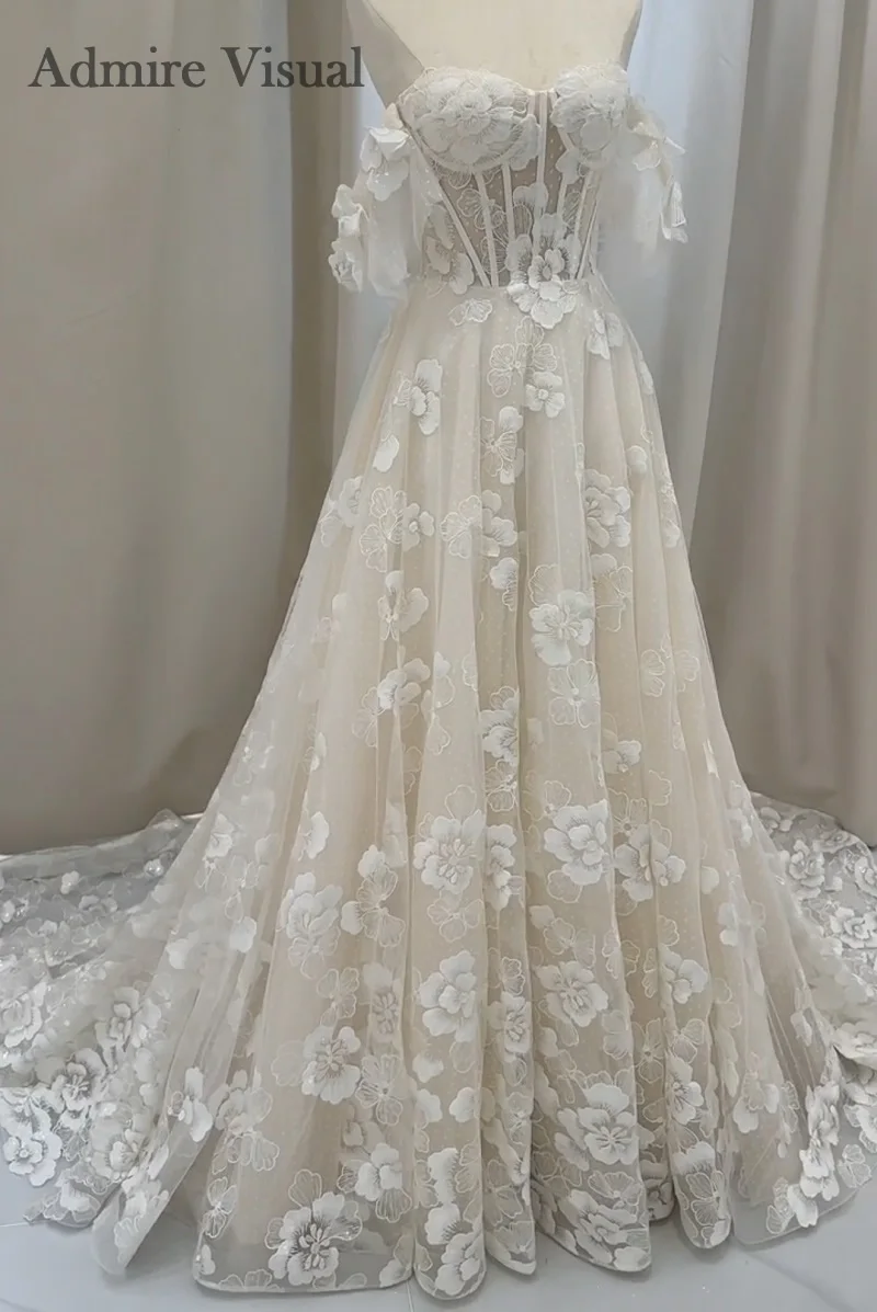 

New Arrive Wedding Dress A-Line Sweetheart Neckline With Detachable Sleeves Customized Bride Gowns Vestidos De Novias