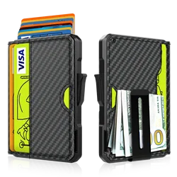 Wallet for Men - with Money Clip Slim Leather Slots Credit Card Holder RFID Blocking Bifold Minimalist Wallet