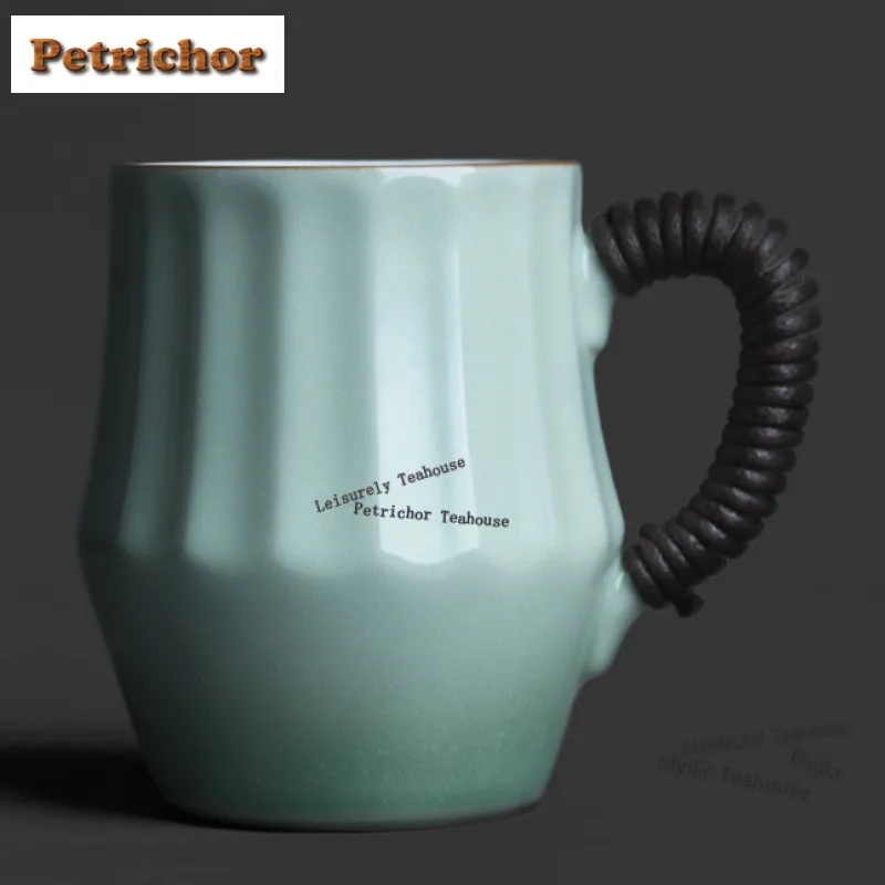 300ml Secret Color Celadon Glaze Coffee Mug Elegant Beer Cup Afternoon Tea Mug Household Master Office Water Cup Tableware Gift