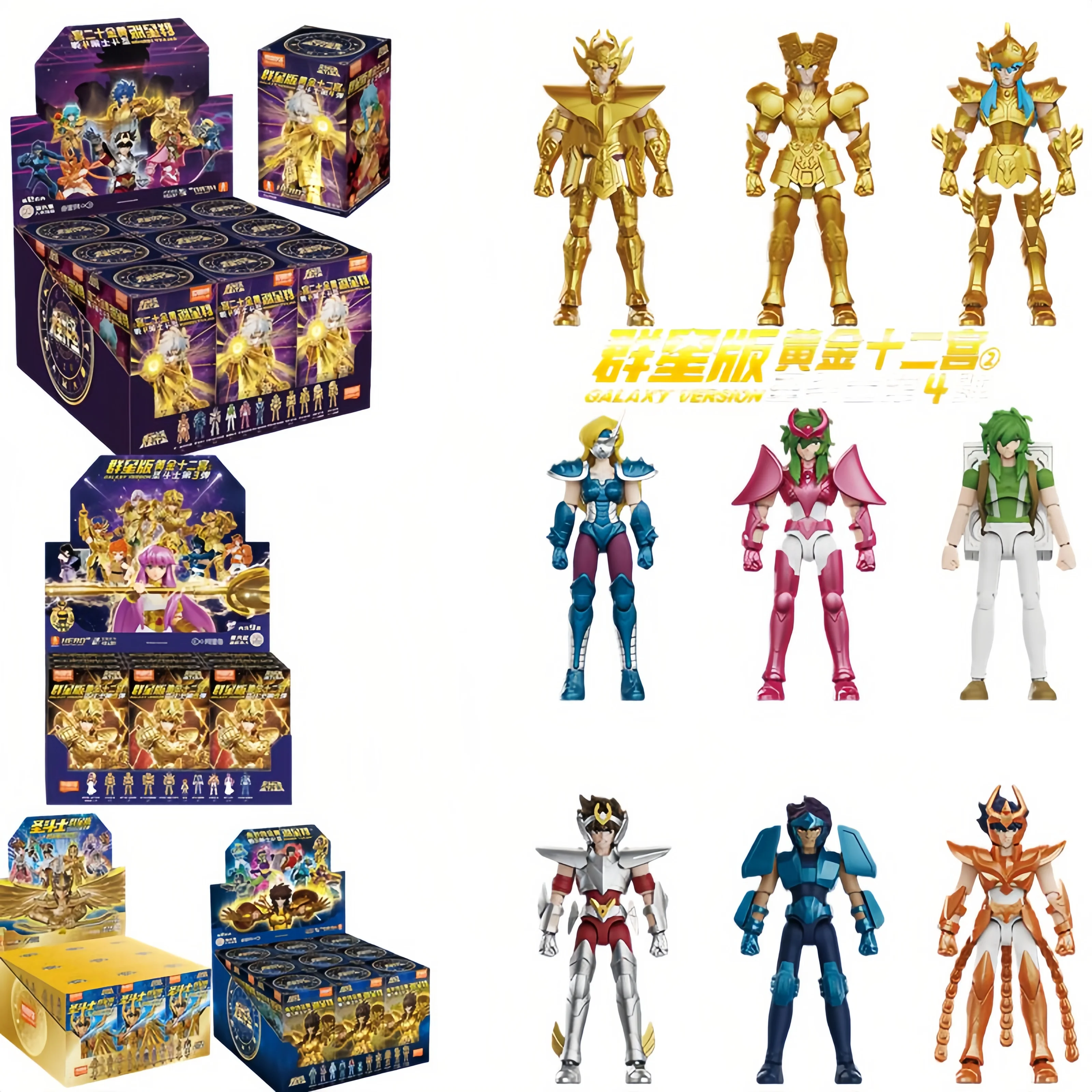 

Original Blokees Gold Saint Action Figure Champion Saori Kido Seiya Mu Aiolia Assembly Figure Children Toys Birthday Gift