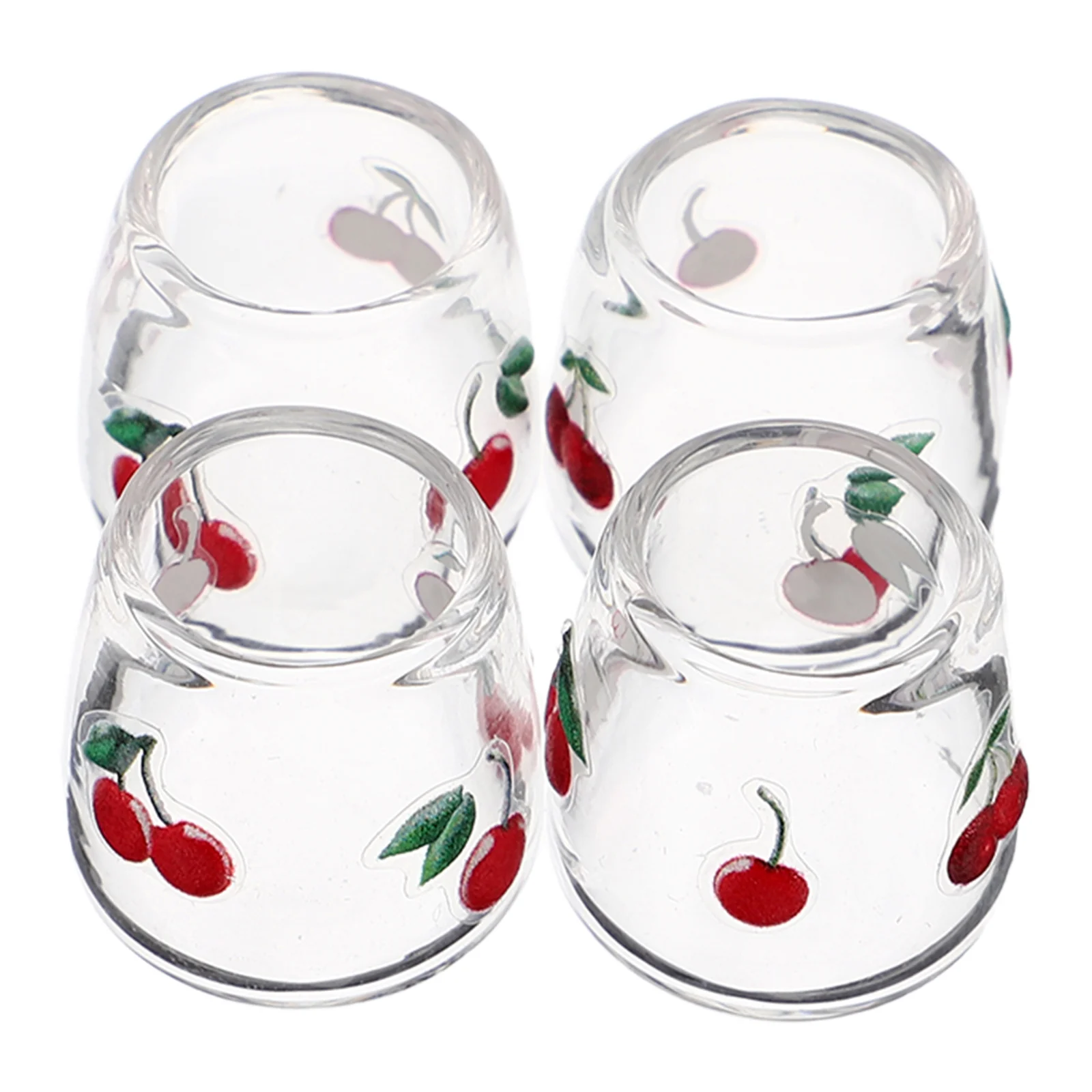 

4Pcs Miniature Glass Cups Dollhouse Kitchen Accessories with Realistic Design Dollhouse Miniatures Kitchen