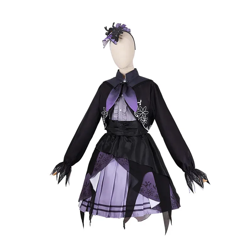 

Game Project Sekai Role Playing Costume Asahina Mafuyu Lolita Set Dress Wig Halloween Party Girl yj4