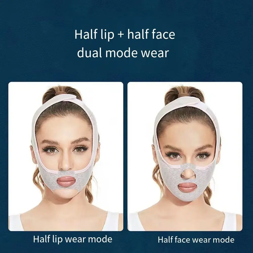 Masque facial anti-déformable à double ruisseau, ligne en V, spoage du visage, bandage amincissant facial, sangle de levage des joues, bande lifting