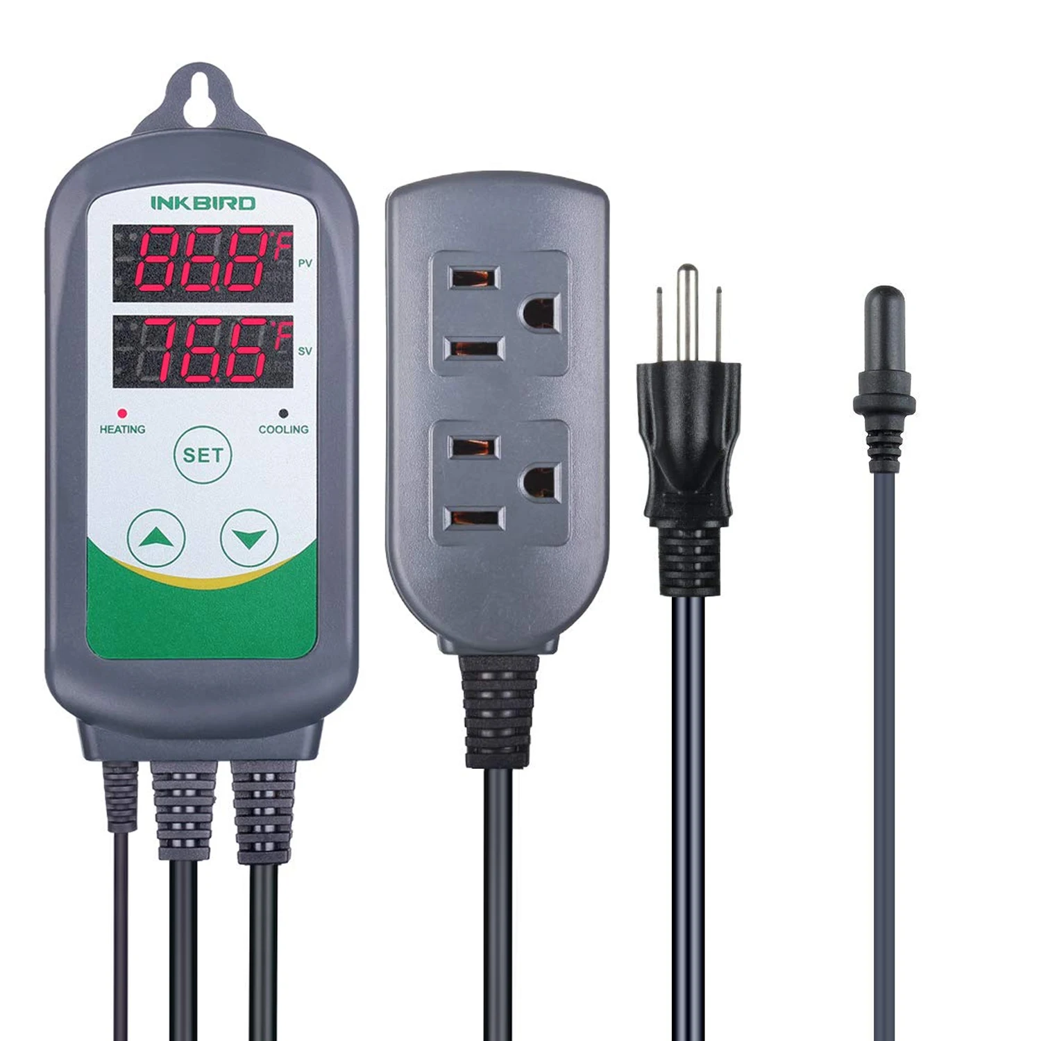 Imagem -05 - Controlador de Temperatura Aquecimento e Refrigeração Relé Duplo Homebrewing Regulador de Termostato Estufa Inkbird-itc308