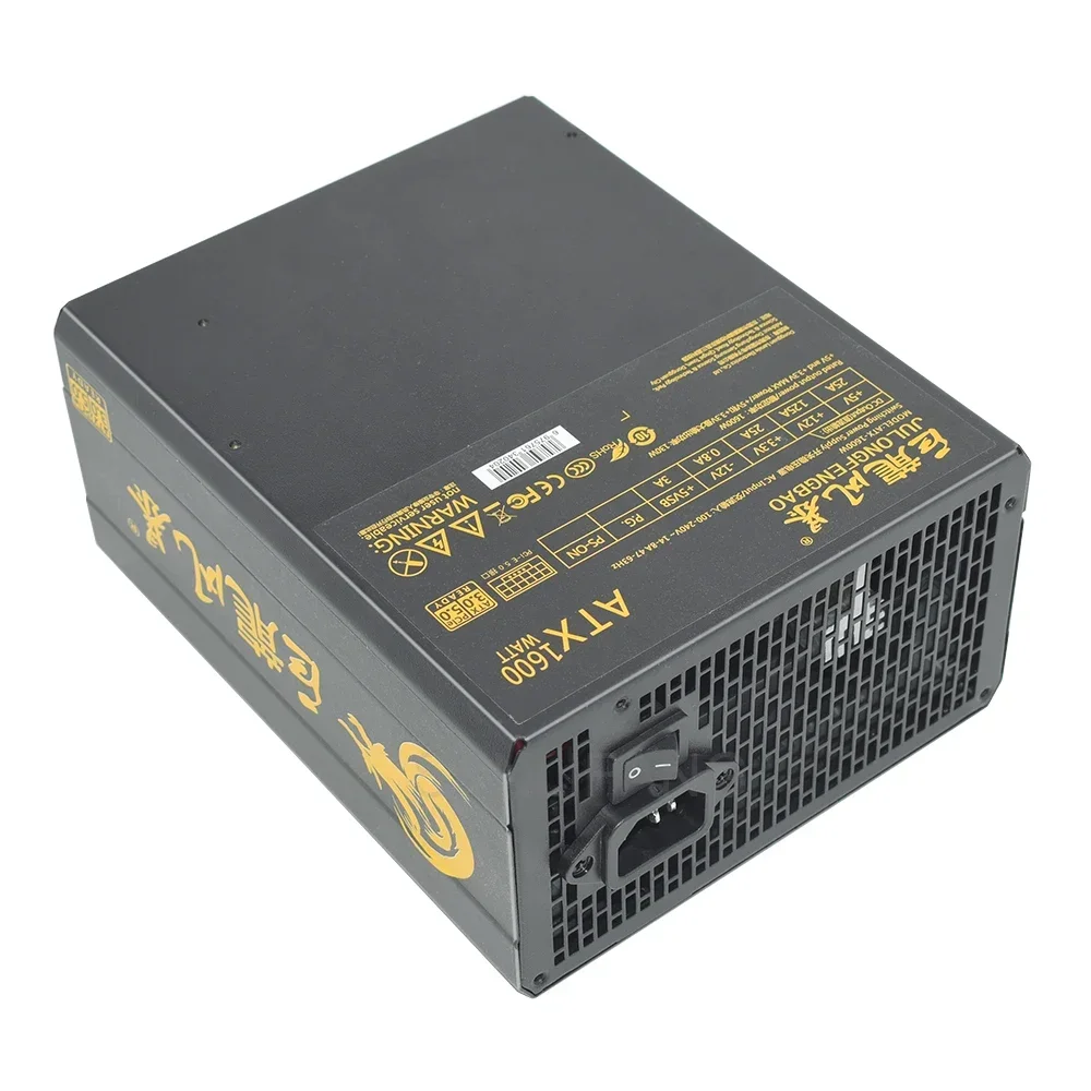 Imagem -05 - E-sports Video Game Computador Suporte Fan Dual Cpu 1600w Fonte de Alimentação Atx 3.0 Pcie 5.0 Unidade Psu pc Pfc Ativo 14 Milímetros Profissional