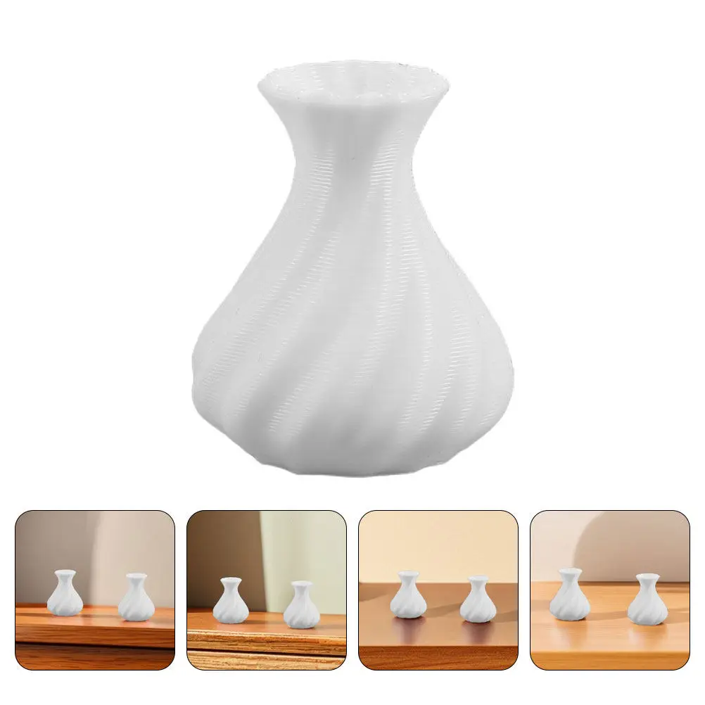 10Pcs White Miniature Dollhouse Mini Decor Small Flower Compact Artistic Design Miniature Scene Realism Enhancing