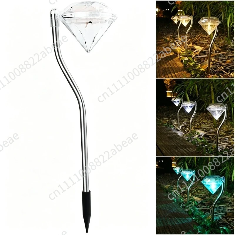 New LED Solar Diamond Lawn Light Outdoor Rainproof Courtyard Villa Garden Decorative Atmosphere Plug in Light