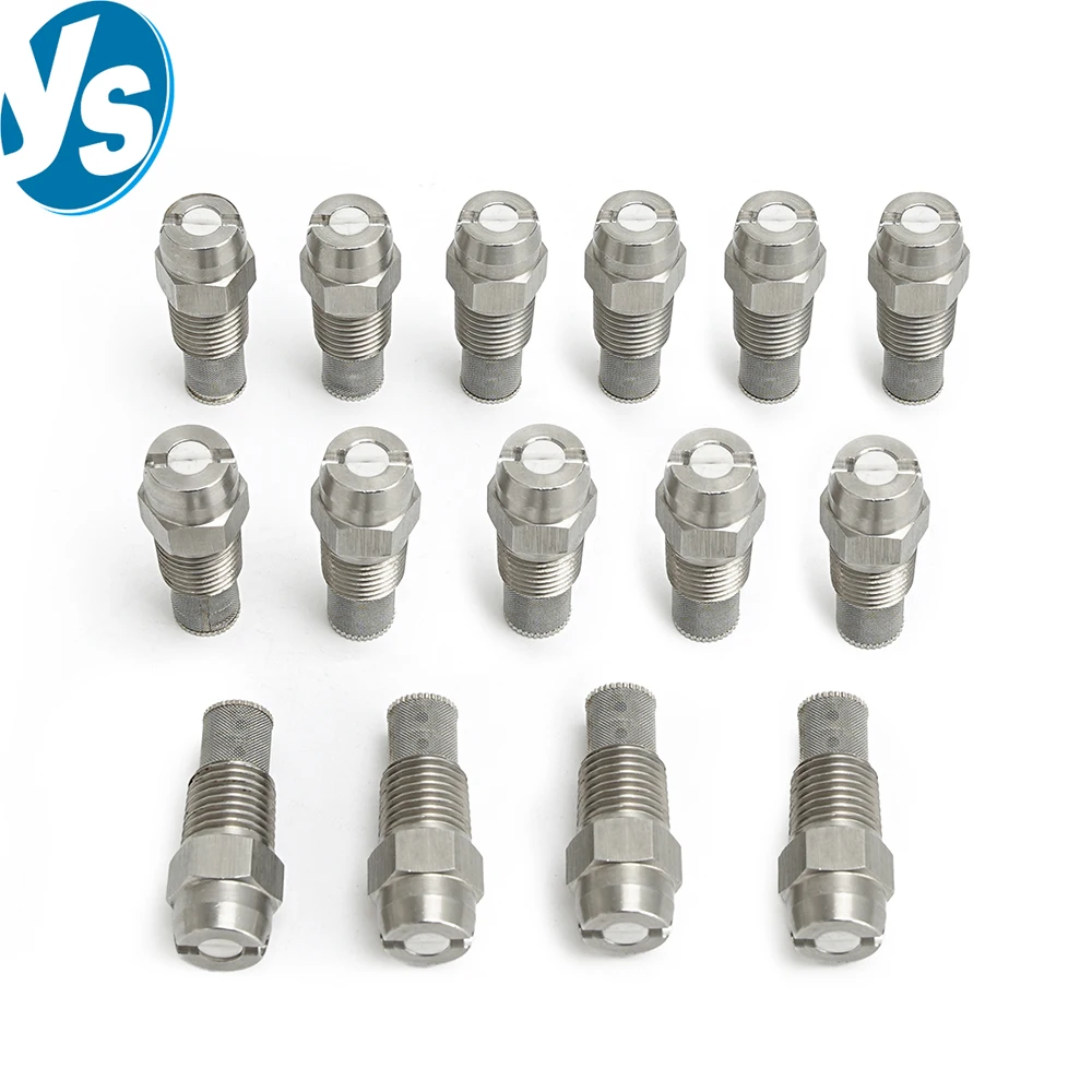 Stainless Steel Ceramic Core Fan-shaped Nozzle High Pressure Cleaning Dust Removal Nozzle 65°80°95°110° With Filter