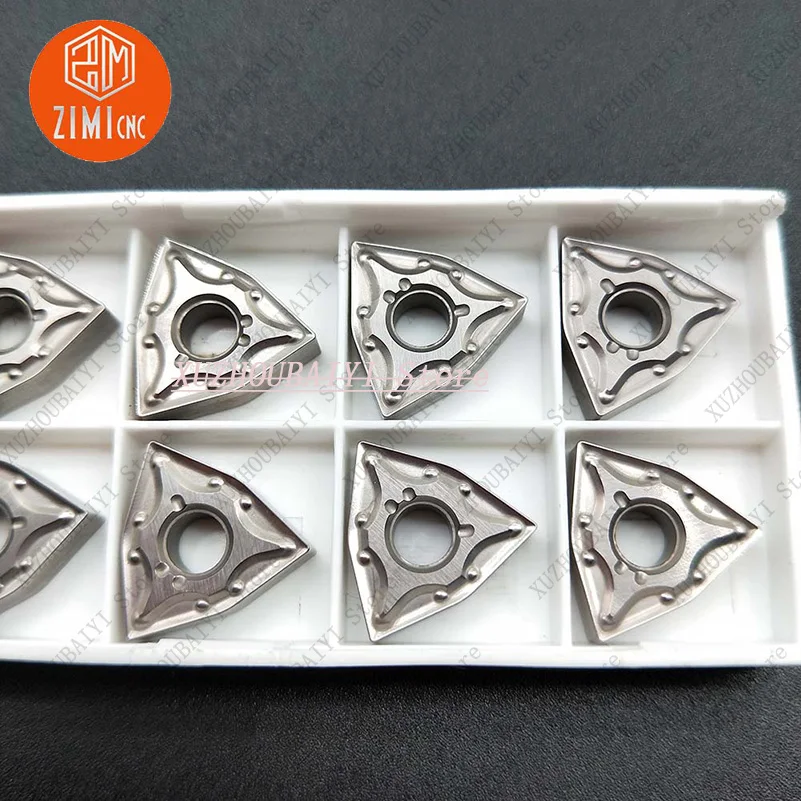 10PCS WNMG080404-MA Sisipan Karbida pisau keramik logam paduan keras alat alat mesin pisau hemat biaya alat pemotong bubut CNC