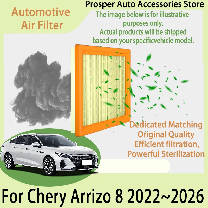 

Воздушный фильтр двигателя автомобиля, автомобильные детали, воздухозаборный элемент для Chery Arrizo 8 2022 ~ 2026 2025 1,5 T, комплект угольного салонного фильтра, автозапчасти