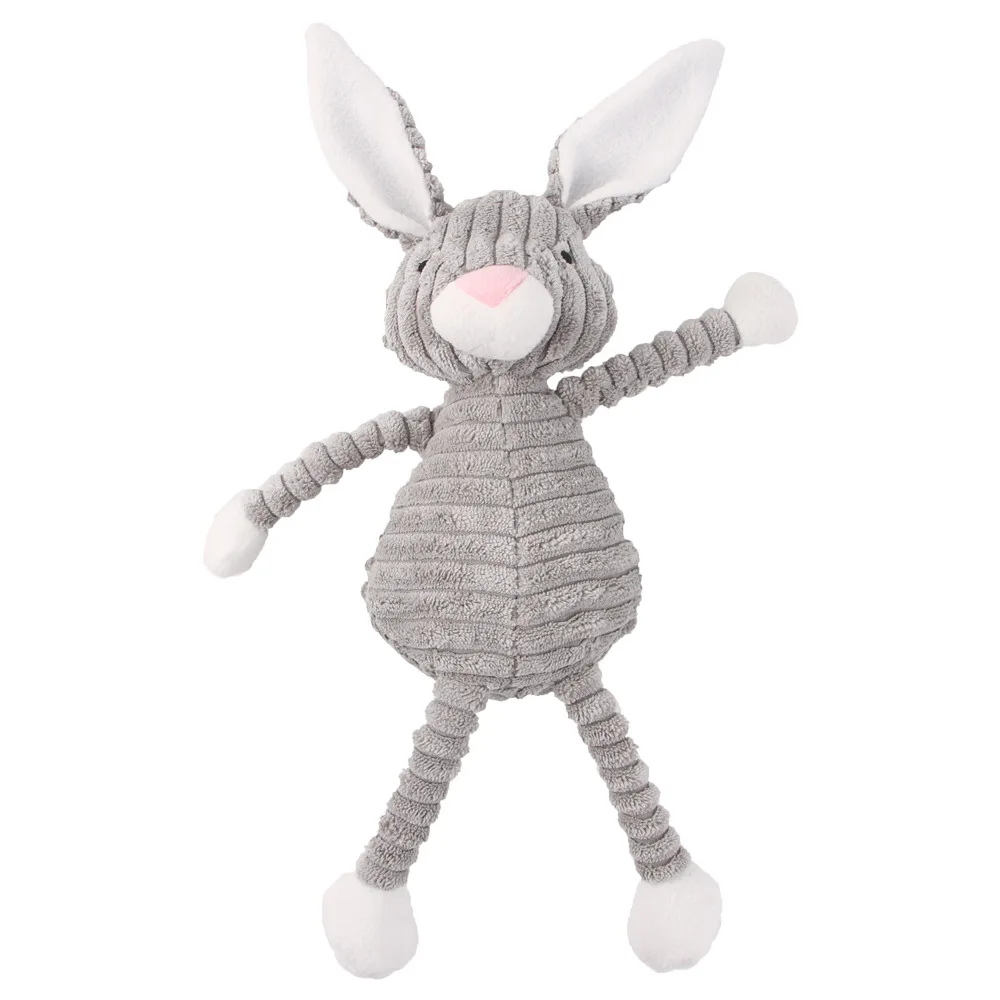 Cross Border Dog Bite Toy Gray Rabbit Shape Bite Resistant Teeth Sound Toy Small Dog Boredom Pet Toy