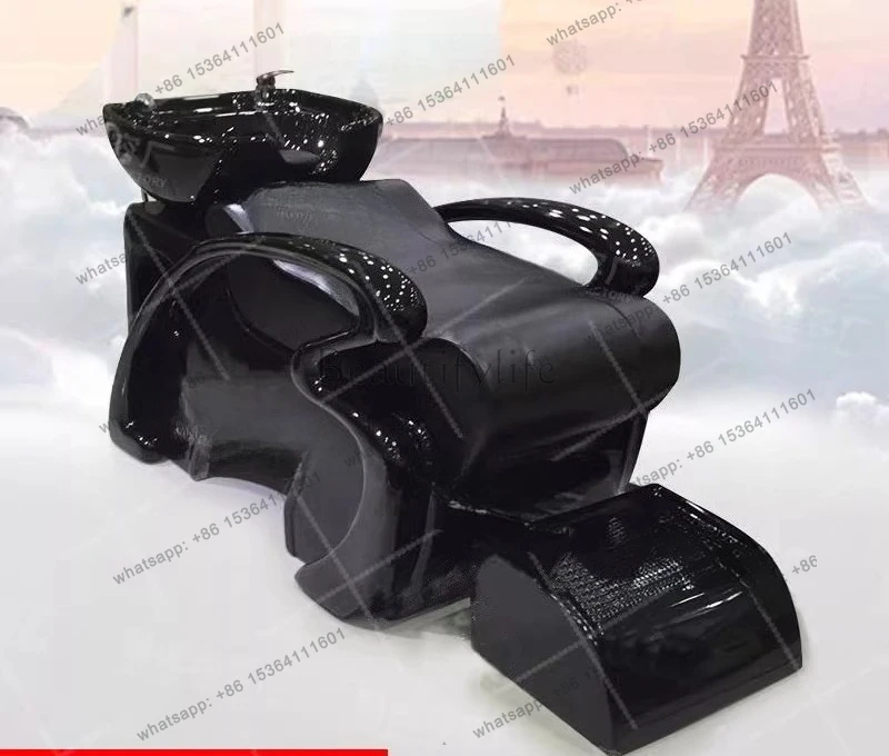 New shampoo bed water heater fiberglass ceramic basin hair bed semi-reclining