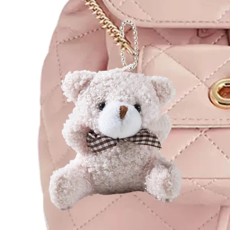 Keychain Charm Bear Decorative Plush Bag Pendant Decorative Backpack Keychain Charm Cute Bag Accessory For Purses Backpacks