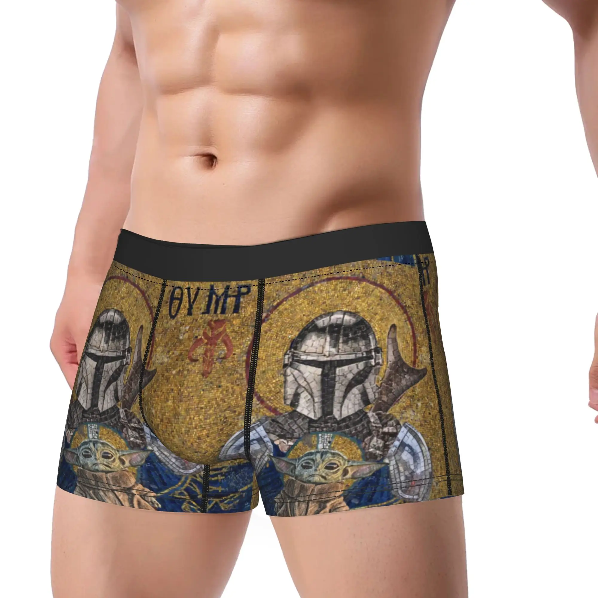 Ropa interior para hombre The Child Is My Religion, calzoncillos tipo bóxer Mandalorian Baby Yoda StarWars, pantalones cortos, calzoncillos masculinos de cintura media