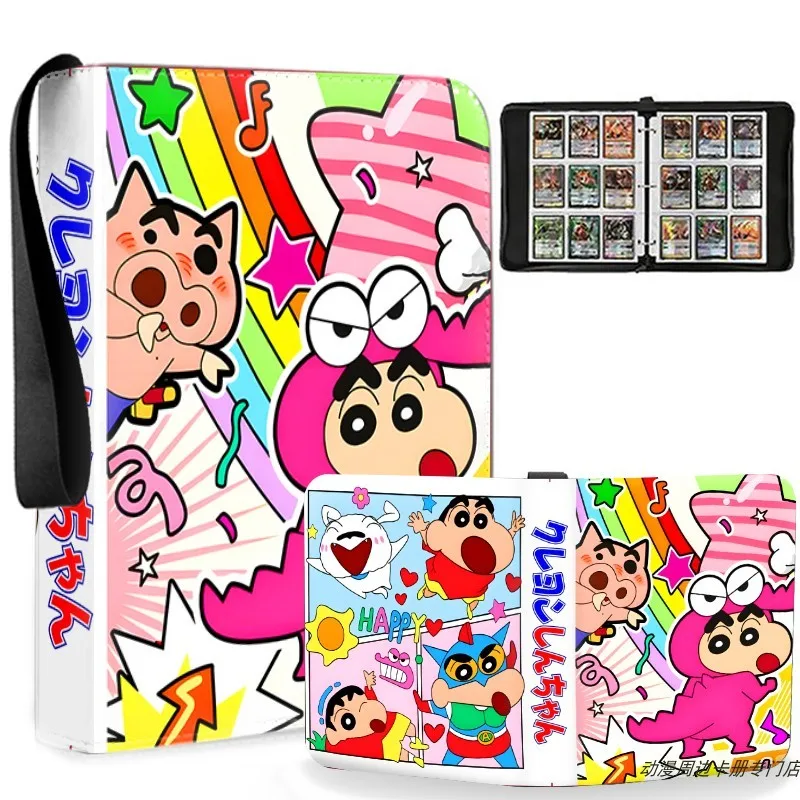 Crayon Shin Chan Card Album 4-Grid 9-Grid Loose Leaf Storage Album 3-Inch Polaroid Album Card Collection Album Pickup Bag